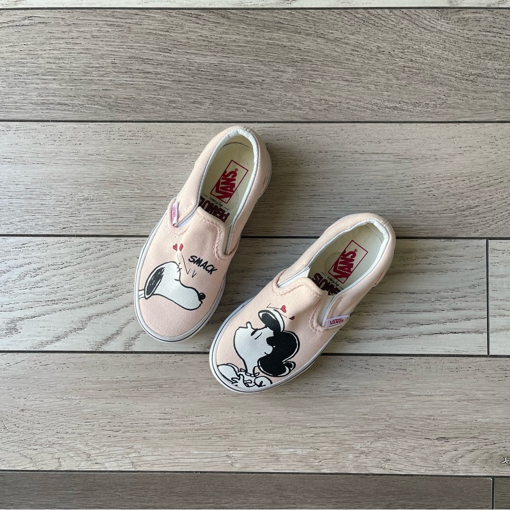 Vans Kids Snoopy Pink Slip-On Sneakers